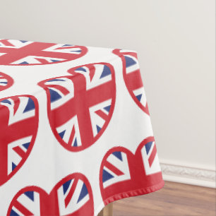 Verenigd Koninkrijk Union Jack Flag Heart Tafelkleed