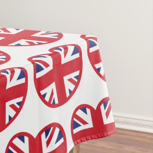 Verenigd Koninkrijk Union Jack Flag Heart Tafelkleed (Voorbeeld)
