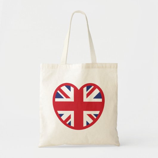 Verenigd Koninkrijk Union Jack Flag Heart Tote Bag (Voorkant)