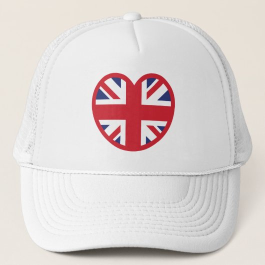 Verenigd Koninkrijk Union Jack Flag Heart Trucker Pet (Voorkant)