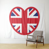Verenigd Koninkrijk Union Jack Flag Heart Wandkleed (In Situ (horizontaal))