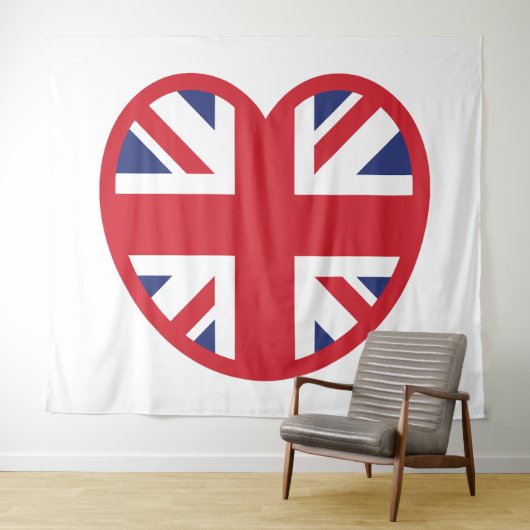 Verenigd Koninkrijk Union Jack Flag Heart Wandkleed (In Situ (horizontaal))