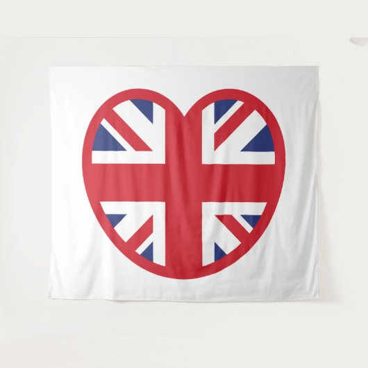 Verenigd Koninkrijk Union Jack Flag Heart Wandkleed (Voorkant (horizontaal))