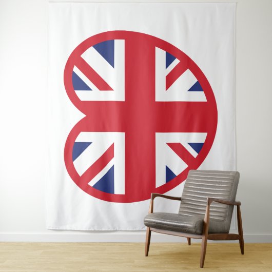 Verenigd Koninkrijk Union Jack Flag Heart Wandkleed (In situ)