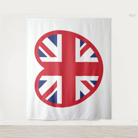 Verenigd Koninkrijk Union Jack Flag Heart Wandkleed (Voorkant)
