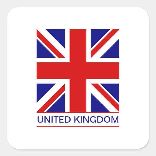 Verenigd Koninkrijk - Union Jack Flag Vierkante Sticker (Voorkant)