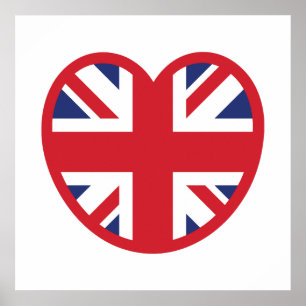 Verenigd Koninkrijk Union Jack Vlag Hart Poster
