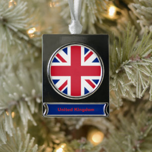 Verenigd Koninkrijk Union Jack Vlag van de Britse  Verzilverd Banner Ornament