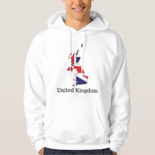 Verenigd Koninkrijk Vlag Binnen Landkaart Ontwerp  Hoodie