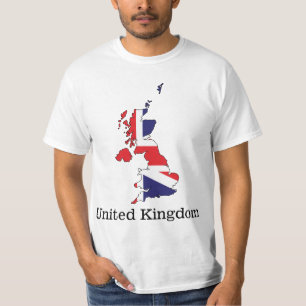 Verenigd Koninkrijk Vlag Binnen Landkaart Ontwerp  T-shirt