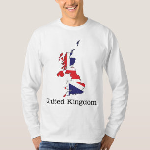 Verenigd Koninkrijk Vlag Binnen Landkaart Ontwerp  T-shirt