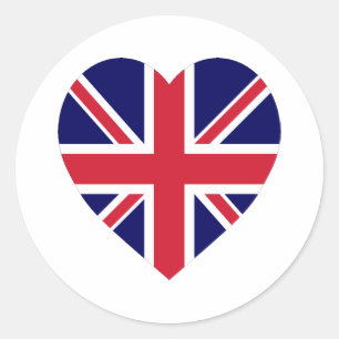 Verenigd Koninkrijk Vlag Heart Ronde Sticker