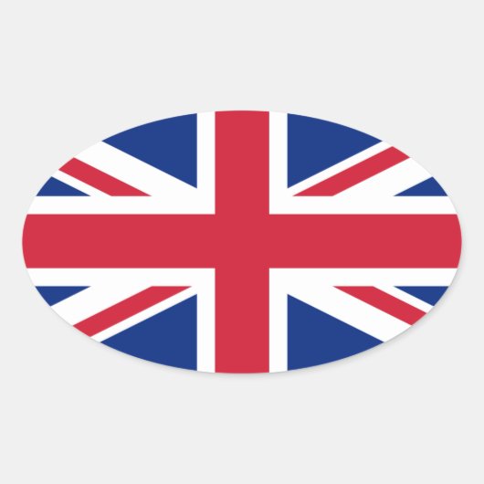 Verenigd Koninkrijk * Vlag ovaal ticker Ovale Sticker (Voorkant)