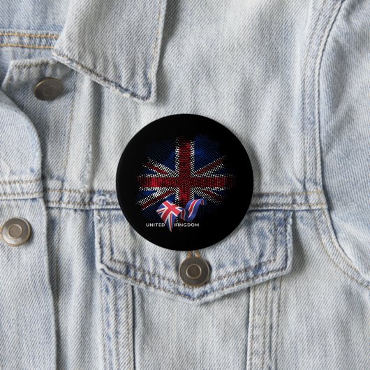 Verenigd Koninkrijk Vlag Ronde Button 7,6 Cm (In situ)