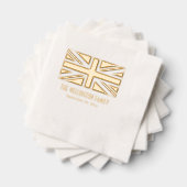 Verenigd Koninkrijk Vlag Union Jack Naam Datum Folie Servetten (Insitu (Gestapeld))