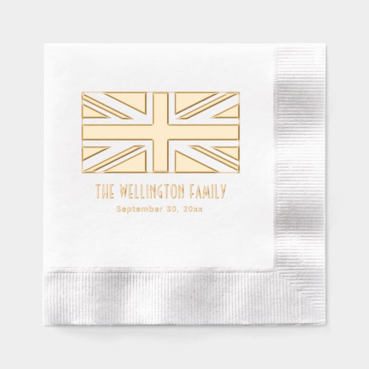 Verenigd Koninkrijk Vlag Union Jack Naam Datum Folie Servetten (Voorkant)