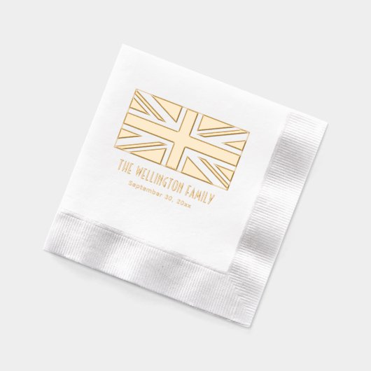 Verenigd Koninkrijk Vlag Union Jack Naam Datum Folie Servetten (Links)