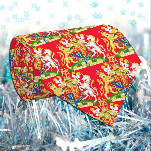 Verenigd Koninkrijk wapenschild, Britse vlag, rood Stropdas