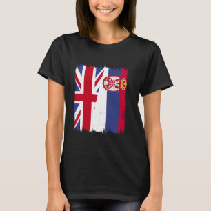 Verenigd Servië Halve Vlag Servische Britse Servis T-shirt