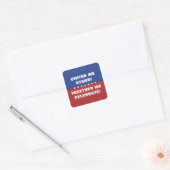 Verenigd staan we samen vieren we Amerika Vlag Vierkante Sticker (Envelop)