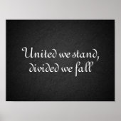 Verenigd staan we verdeeld we herfst citeren poste poster (Voorkant)