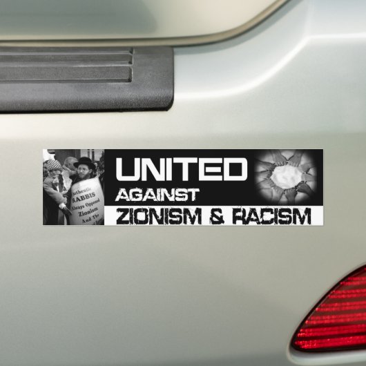 Verenigd tegen zionisme bumpersticker (Op auto)