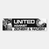 Verenigd tegen zionisme bumpersticker (Voorkant)