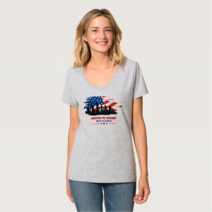 Verenigd tot standaard Vrouwennek V-Neck T-shirt