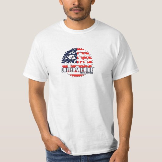 VERENIGD WE RIDE® American Flag Sprocket Shirt (Voorkant)
