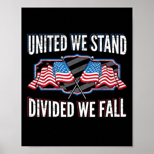 verenigd wij zijn verdeeld wij zijn Herfst patriot Poster (Voorkant)