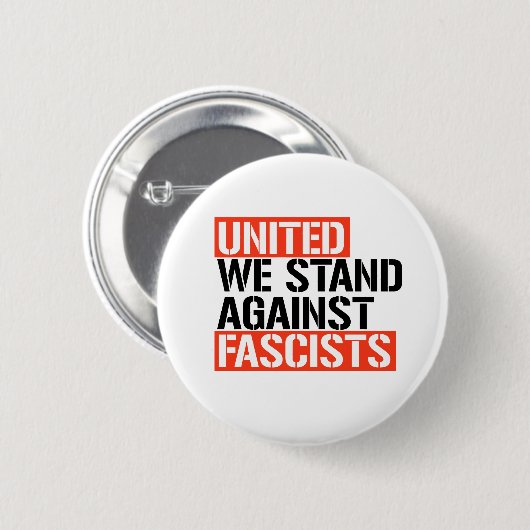VERENIGD ZIJN WE TEGEN HET FASCISME RONDE BUTTON 5,7 CM (Voorkant /achterkant)