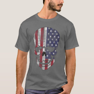 Verenigde Amerikaanse schedel T-shirt