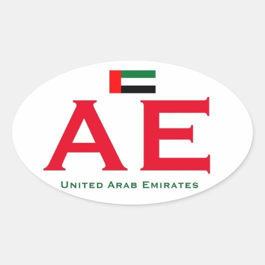 Verenigde Arabische Emiraten Euro Ovaal Sticker (Voorkant)