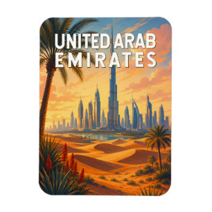 Verenigde Arabische Emiraten Illustratie Reis Kuns Magneet