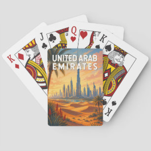 Verenigde Arabische Emiraten Illustratie Reis Kuns Pokerkaarten