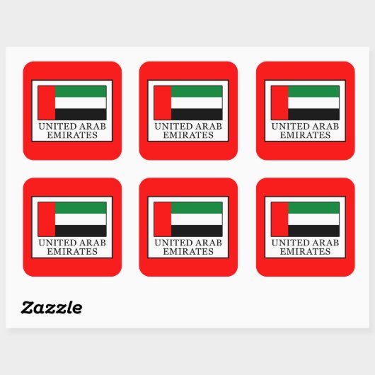 Verenigde Arabische Emiraten Vierkante Sticker (Vel)