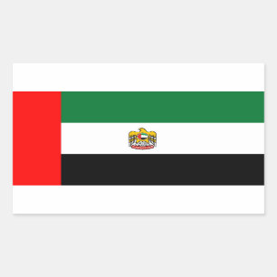 Verenigde Arabische Emiraten vlag en embleem Rechthoekige Sticker