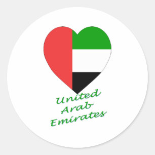 Verenigde Arabische Emiraten Vlag Hart Ronde Sticker