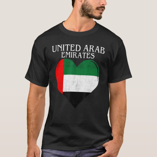 Verenigde Arabische Emiraten Vlag Hart voor VAE T-shirt (Voorkant)