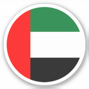 Verenigde Arabische Emiraten Vlag Ronde Sticker