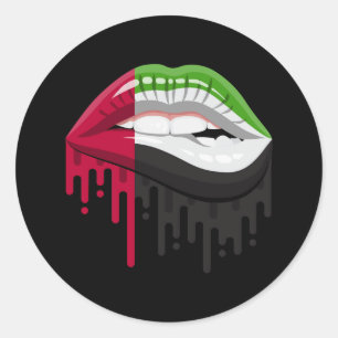 Verenigde Emiraten Arabische lippen Pride Root Fla Ronde Sticker