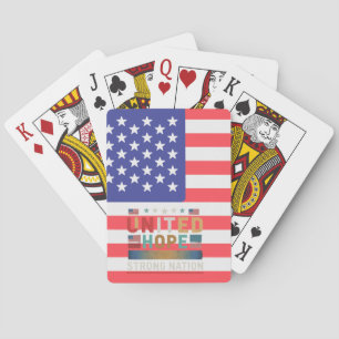 "Verenigde hoop sterk nation." Pokerkaarten