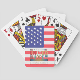 "Verenigde hoop sterk nation." Pokerkaarten