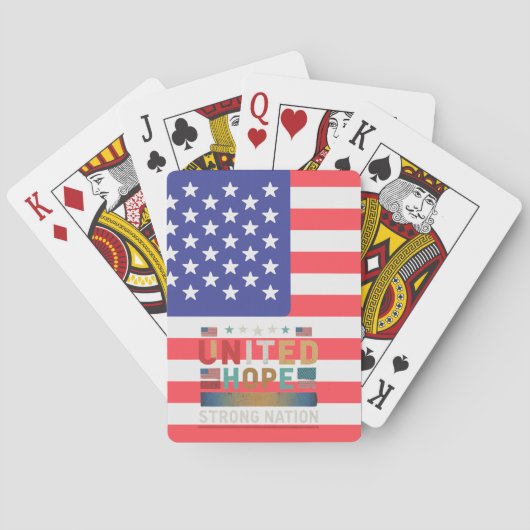 "Verenigde hoop sterk nation." Pokerkaarten (Achterkant)