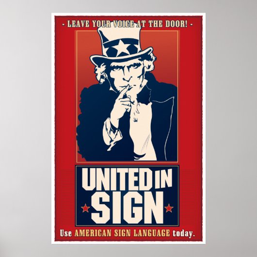 Verenigde in Sign (ASL) Poster (Voorkant)