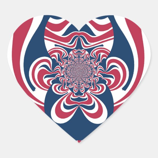 Verenigde kleuren: kleurrijk globaal patroon hart sticker (Voorkant)