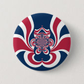 Verenigde kleuren: kleurrijk globaal patroon ronde button 5,7 cm (Voorkant)