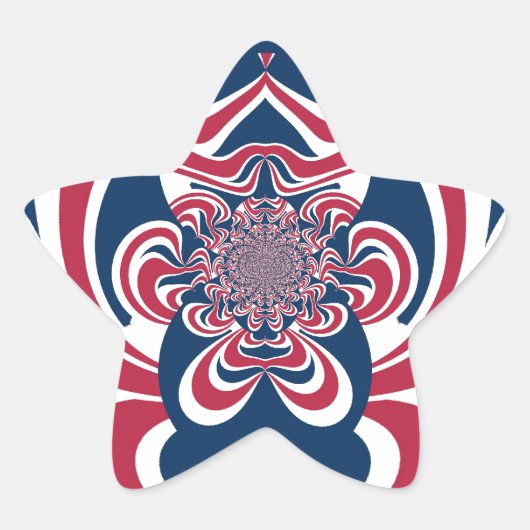 Verenigde kleuren: kleurrijk globaal patroon ster sticker (Voorkant)