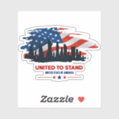 Verenigde om te staan | 3"x 3" — Glanzend transpar Sticker (Vel)