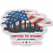 Verenigde om te staan | 4 x 4 inch — Glanzend tran Sticker (Voorkant)